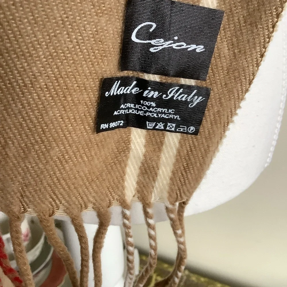 Cejon Italy Plaid Fringed Scarf